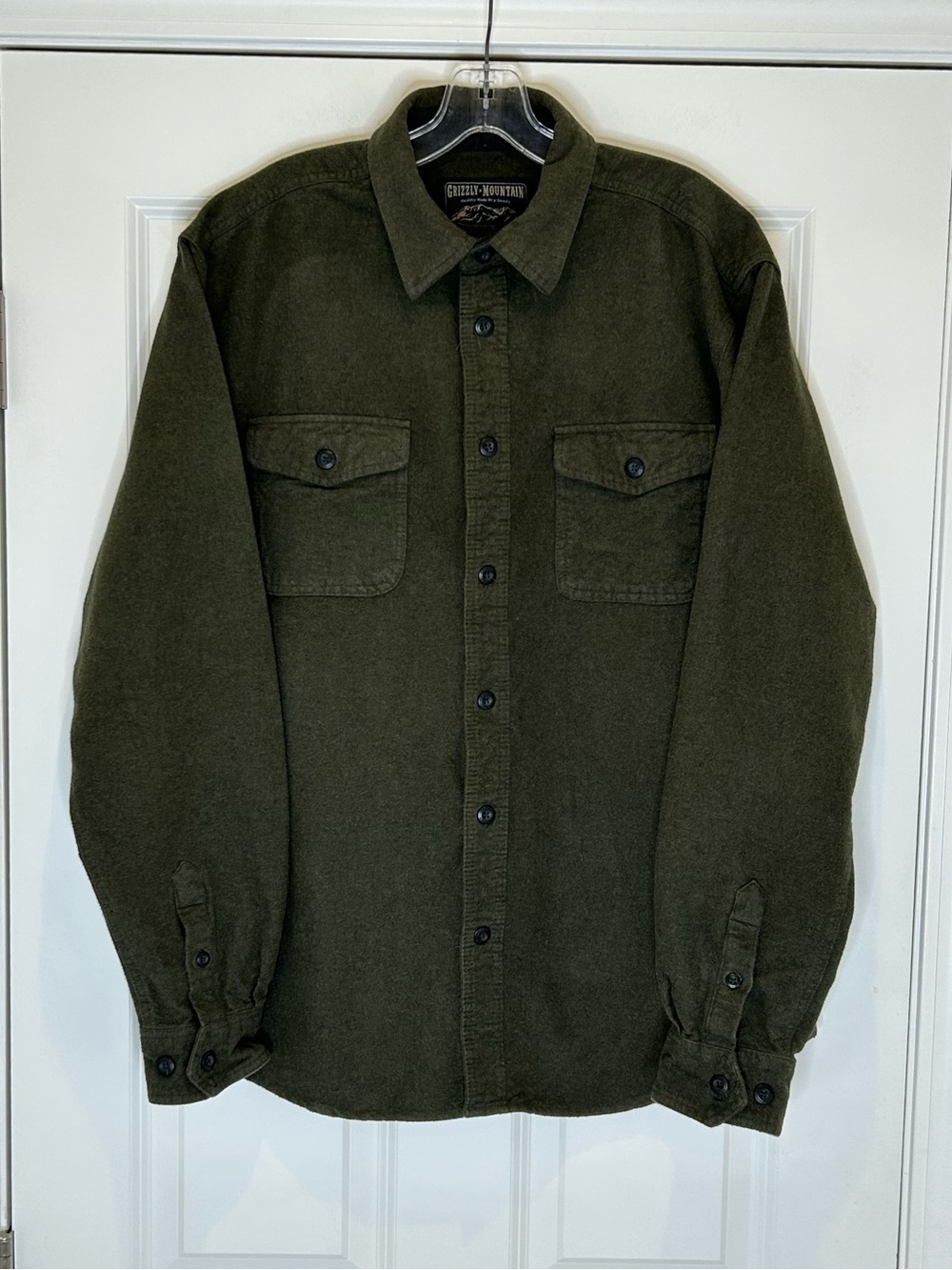 Grizzly Mountain Green Long-Sleeve Button-Down Shirt Jacket Size XL
